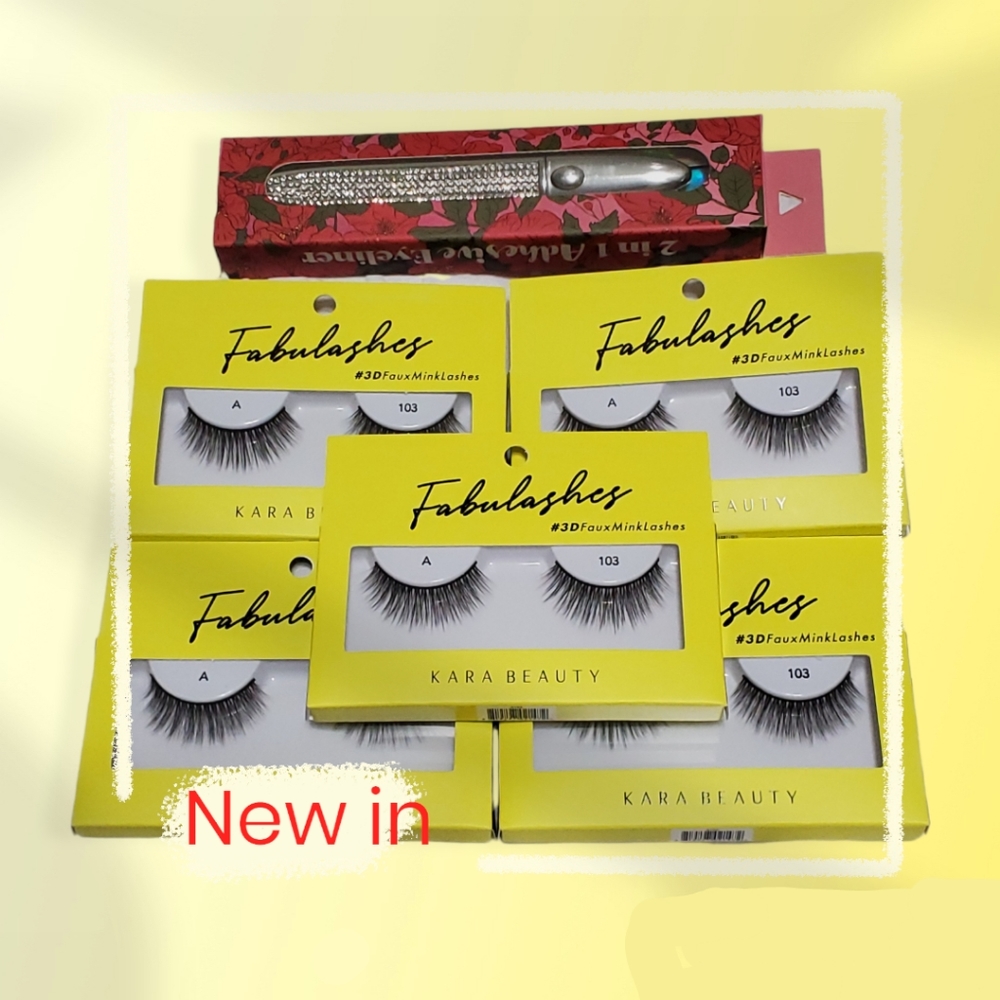 3D Faux Mink Eyelashes - 5 pairs w/FREE Adhesive Eyeliner!